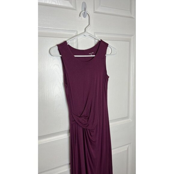 Garnet Hill Knit Jersey Dress Women's 2 Purple Sleeveless Faux Wrap Minimal Dres - Picture 3 of 6